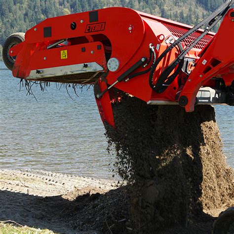 skid steer beach cleaning attachment|eterra skid steer attachment.